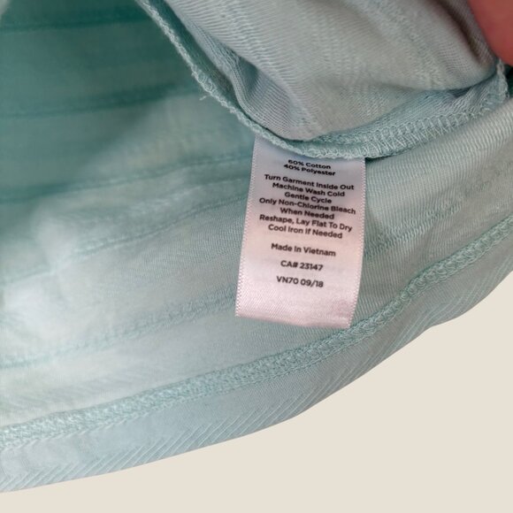 Talbots Square Neckline Rope Pattern Blue Blouse 3/5 Sleeve Size 2X - Picture 7 of 8